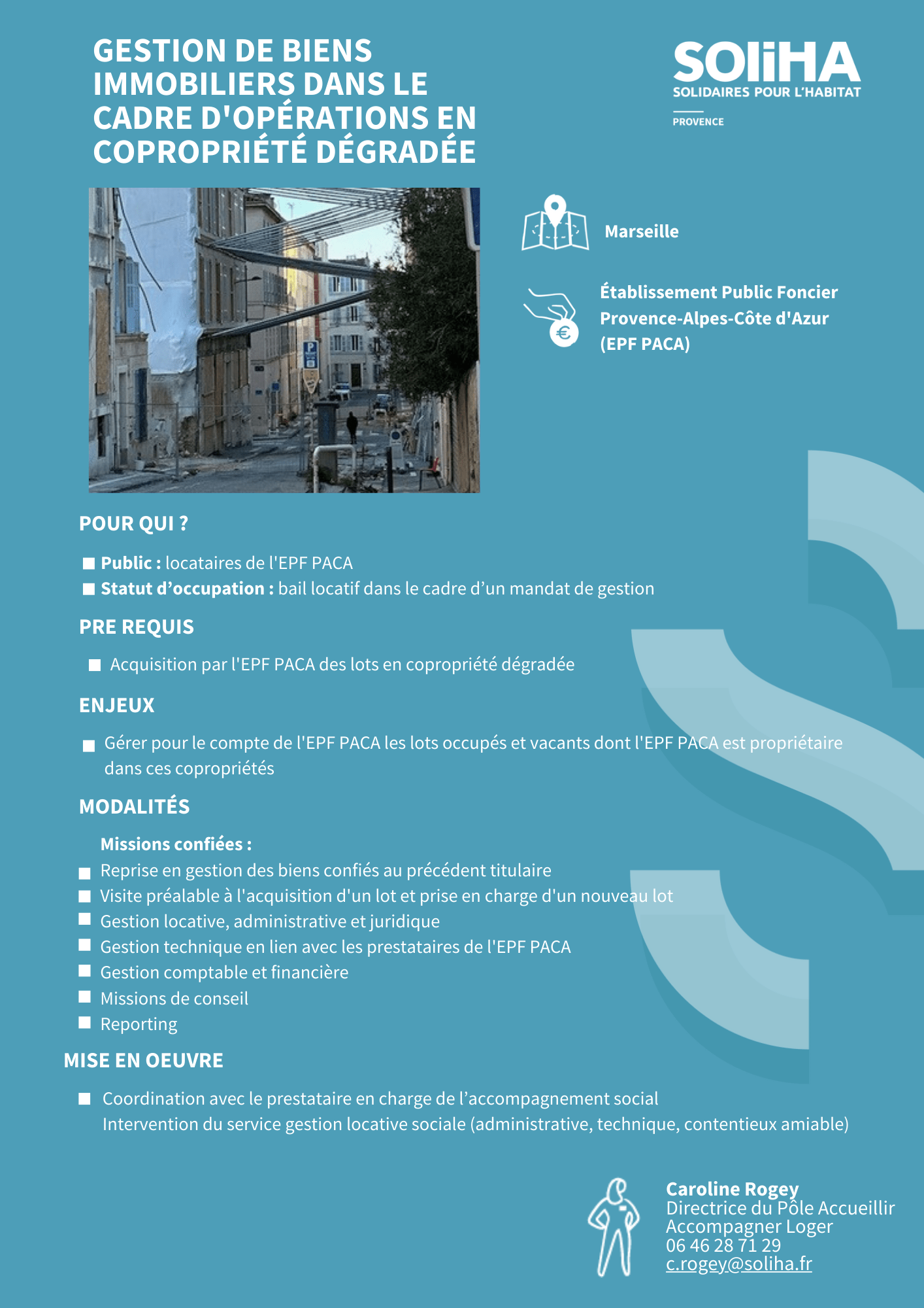 Fiche Gestion de biens immobiliers dans le cadre d'opérations en copropriété dégradée à Marseille